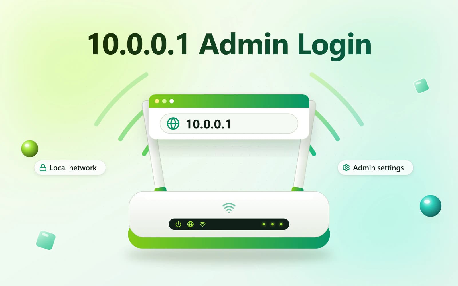 Router admin login panel opened at the 10.0.0.1 gateway address in a web browser